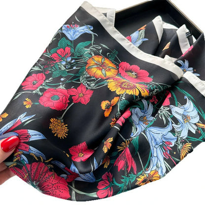 Black Babushka handkerchief