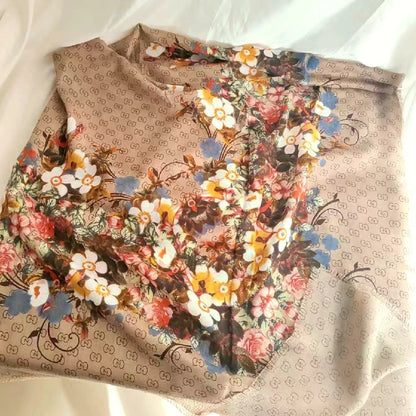 Beige floral scarf