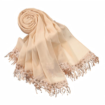 Wholesale Bulk Chiffon Hijabs Sequin Tassel for Modest Fashion Boutiques