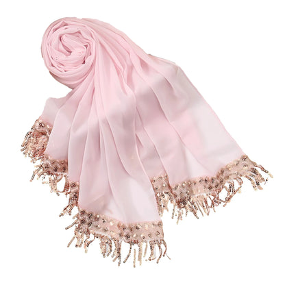 Wholesale Bulk Chiffon Hijabs Sequin Tassel for Modest Fashion Boutiques
