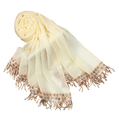 Wholesale Bulk Chiffon Hijabs Sequin Tassel for Modest Fashion Boutiques