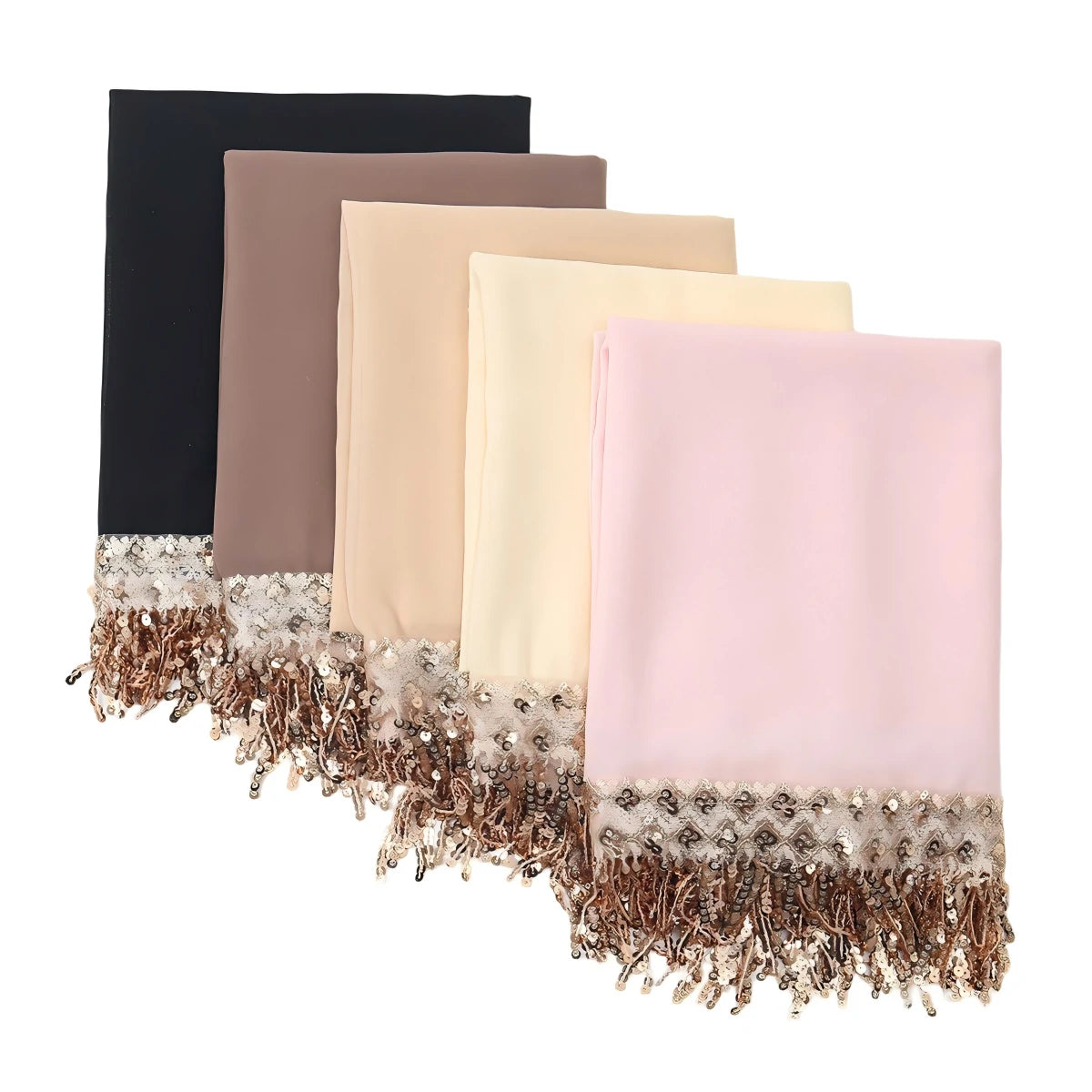Wholesale Bulk Chiffon Hijabs Sequin Tassel for Modest Fashion Boutiques