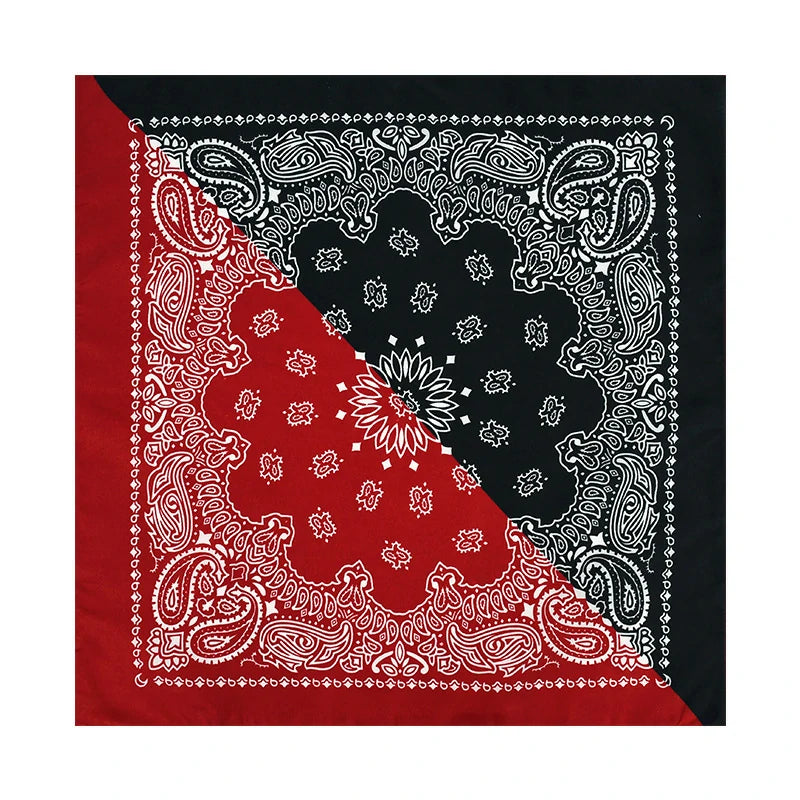 Two-tone paisley square scarf