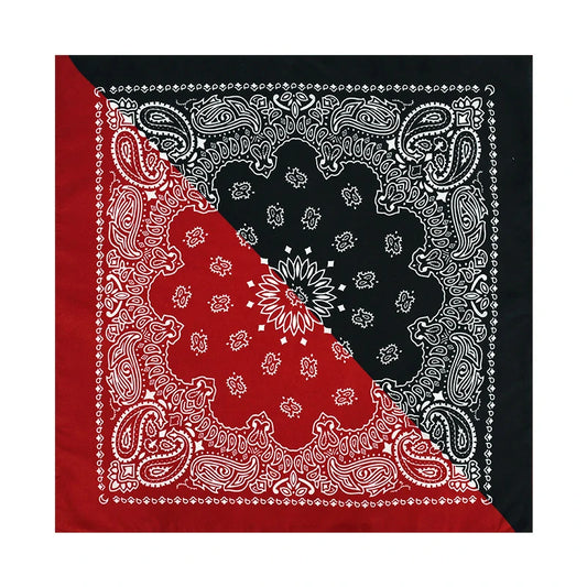 Two-tone paisley square scarf
