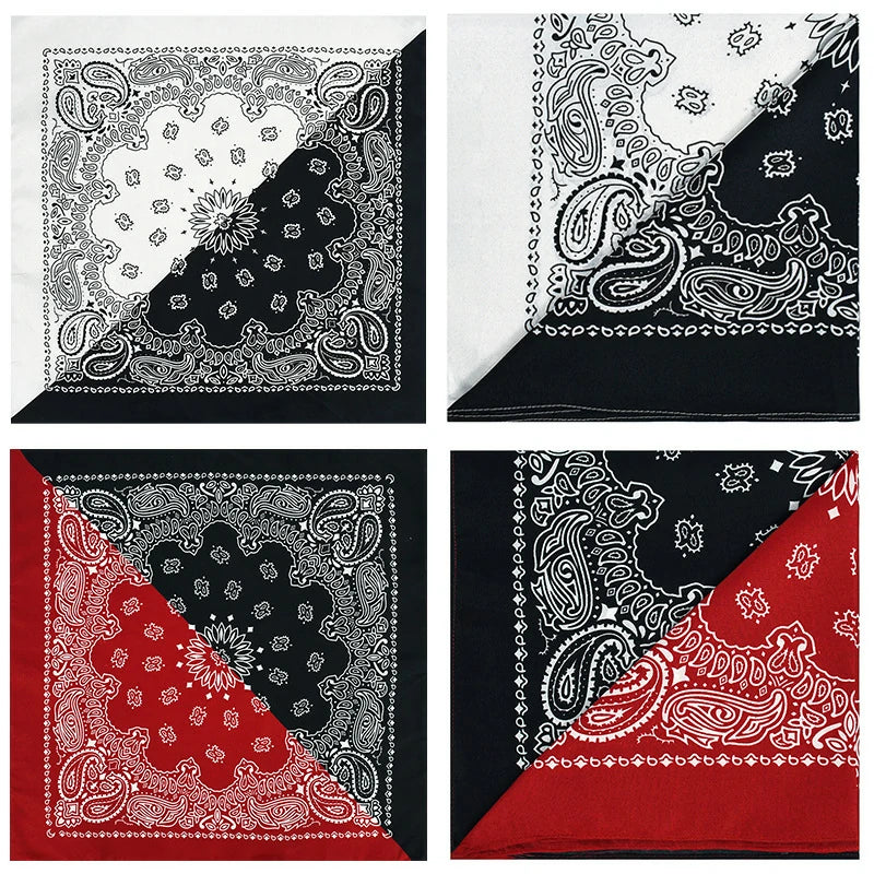 Two-tone paisley square scarf