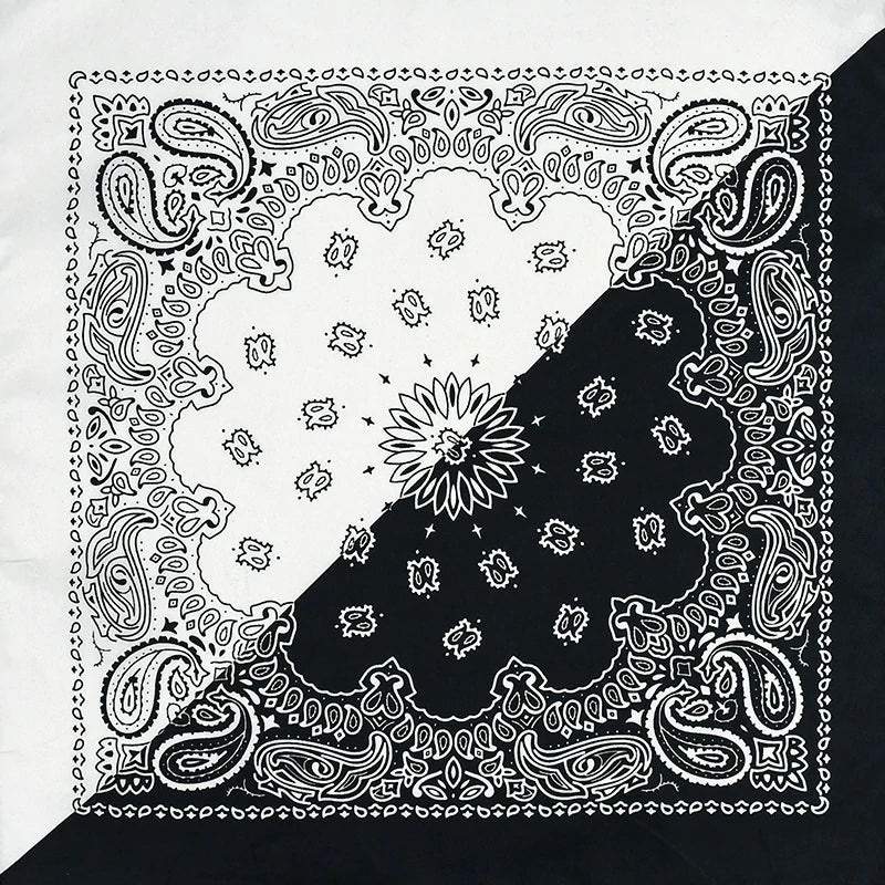 Two-tone paisley square scarf