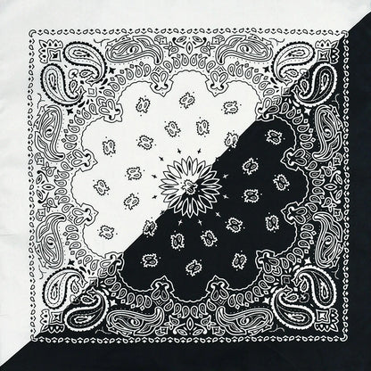 Two-tone paisley square scarf