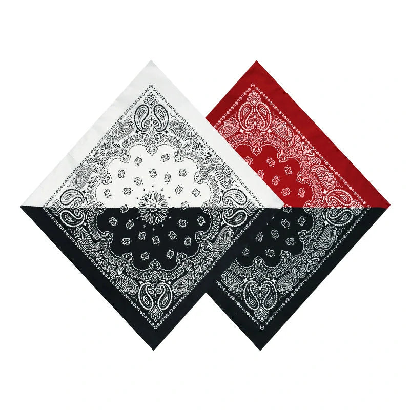 Two-tone paisley square scarf