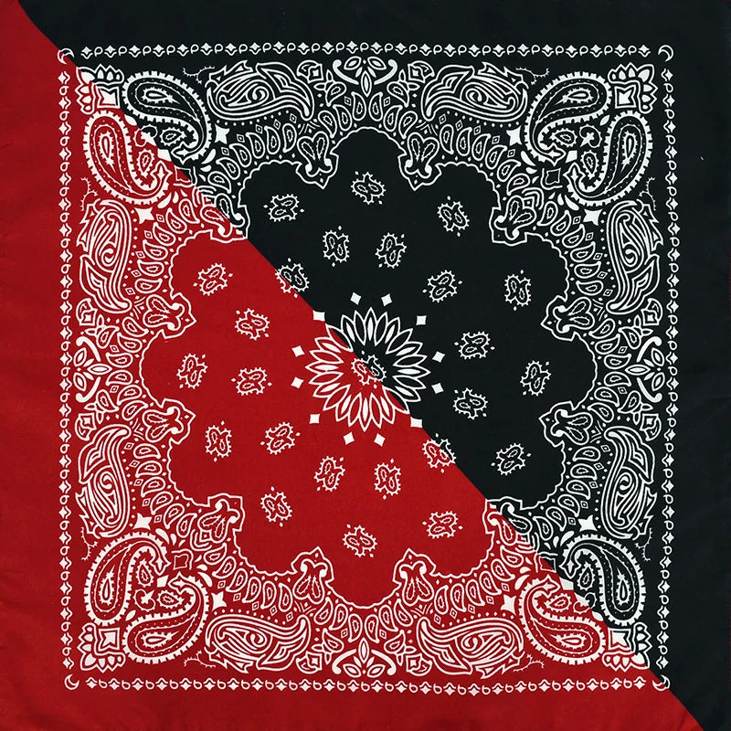 Two-tone paisley square scarf