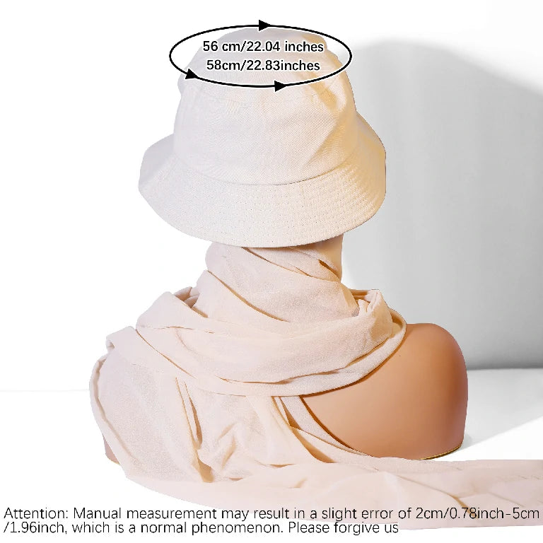 Wholesale Chiffon Bucket Hat Hijab Attached Long Scarf Instant Muslim Headscarf