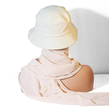 Wholesale Chiffon Bucket Hat Hijab Attached Long Scarf Instant Muslim Headscarf