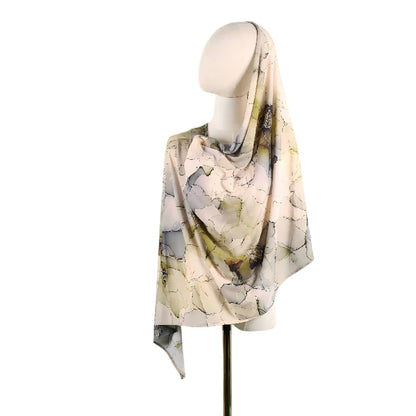 Wholesale Cracked Marble Print Chiffon Hijab Scarf Women Soft Lightweight Muslim Headscarf Shawl
