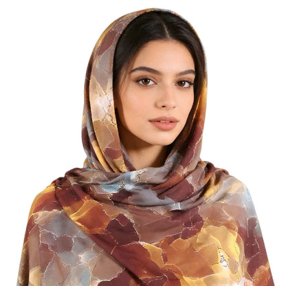 Wholesale Cracked Marble Print Chiffon Hijab Scarf Women Soft Lightweight Muslim Headscarf Shawl