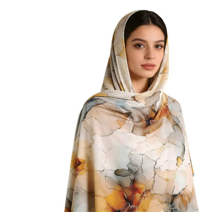 Wholesale Cracked Marble Print Chiffon Hijab Scarf Women Soft Lightweight Muslim Headscarf Shawl