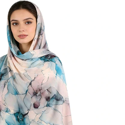 Wholesale Cracked Marble Print Chiffon Hijab Scarf Women Soft Lightweight Muslim Headscarf Shawl