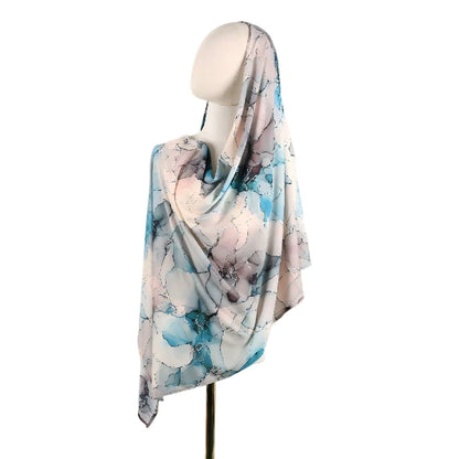 Wholesale Cracked Marble Print Chiffon Hijab Scarf Women Soft Lightweight Muslim Headscarf Shawl