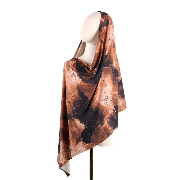 Wholesale Cracked Marble Print Chiffon Hijab Scarf Women Soft Lightweight Muslim Headscarf Shawl