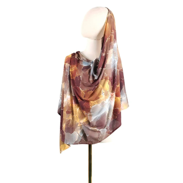 Wholesale Cracked Marble Print Chiffon Hijab Scarf Women Soft Lightweight Muslim Headscarf Shawl