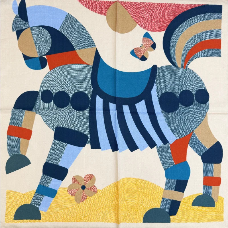Wholesale Custom Digital Printing Scarf Abstract Horse Pattern Multicolor Design