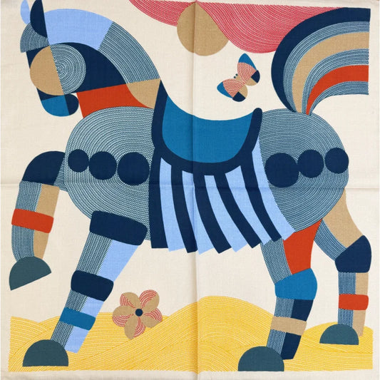 Wholesale Custom Digital Printing Scarf Abstract Horse Pattern Multicolor Design