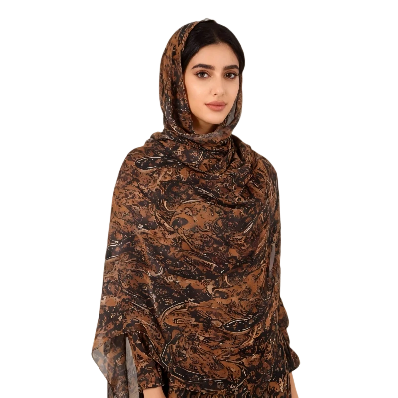 Wholesale Elegant Paisley Scarf Floral Printed Chiffon Hijabs Pack