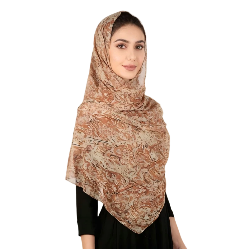 Wholesale Elegant Paisley Scarf Floral Printed Chiffon Hijabs Pack