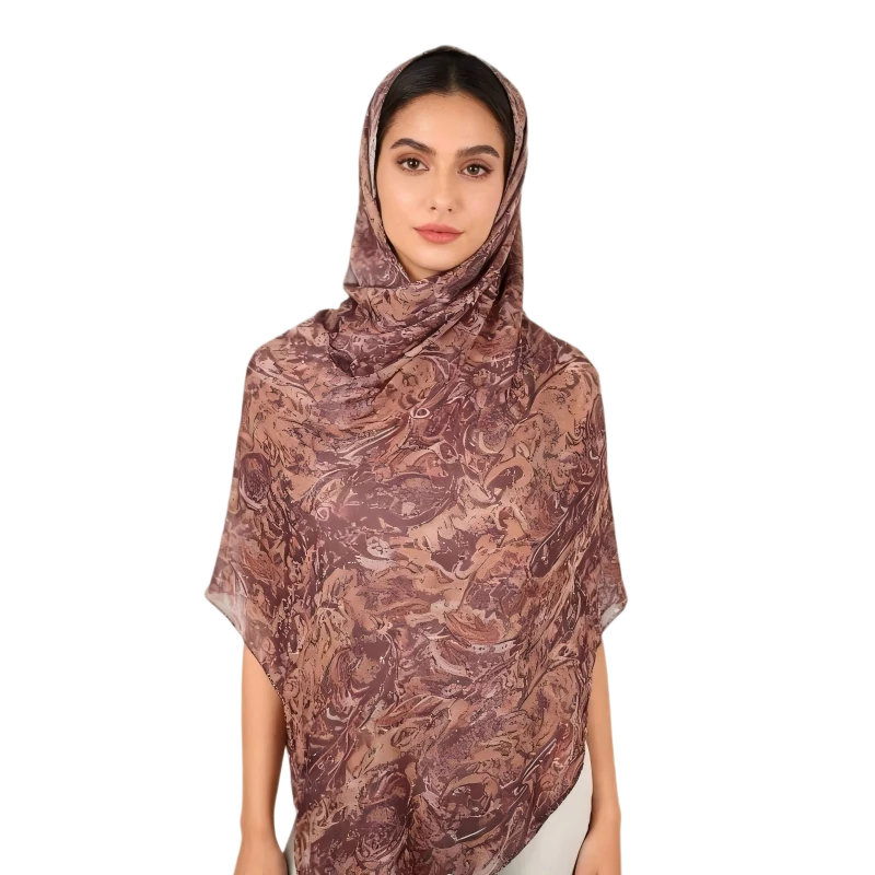 Wholesale Elegant Paisley Scarf Floral Printed Chiffon Hijabs Pack