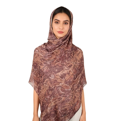 Wholesale Elegant Paisley Scarf Floral Printed Chiffon Hijabs Pack