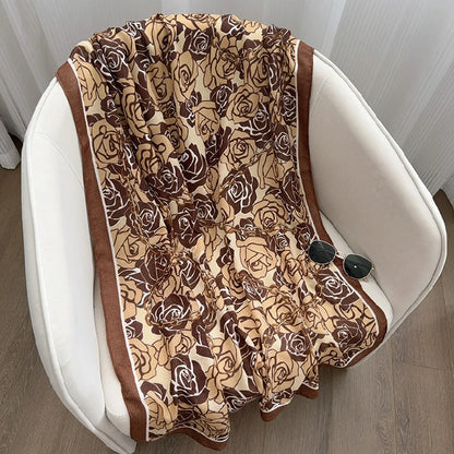 Wholesale Elegant Rose Chain Pattern Large Silk Scarf Multi Color Fashion Scarf for Women