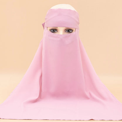 pink full Cover Niqab