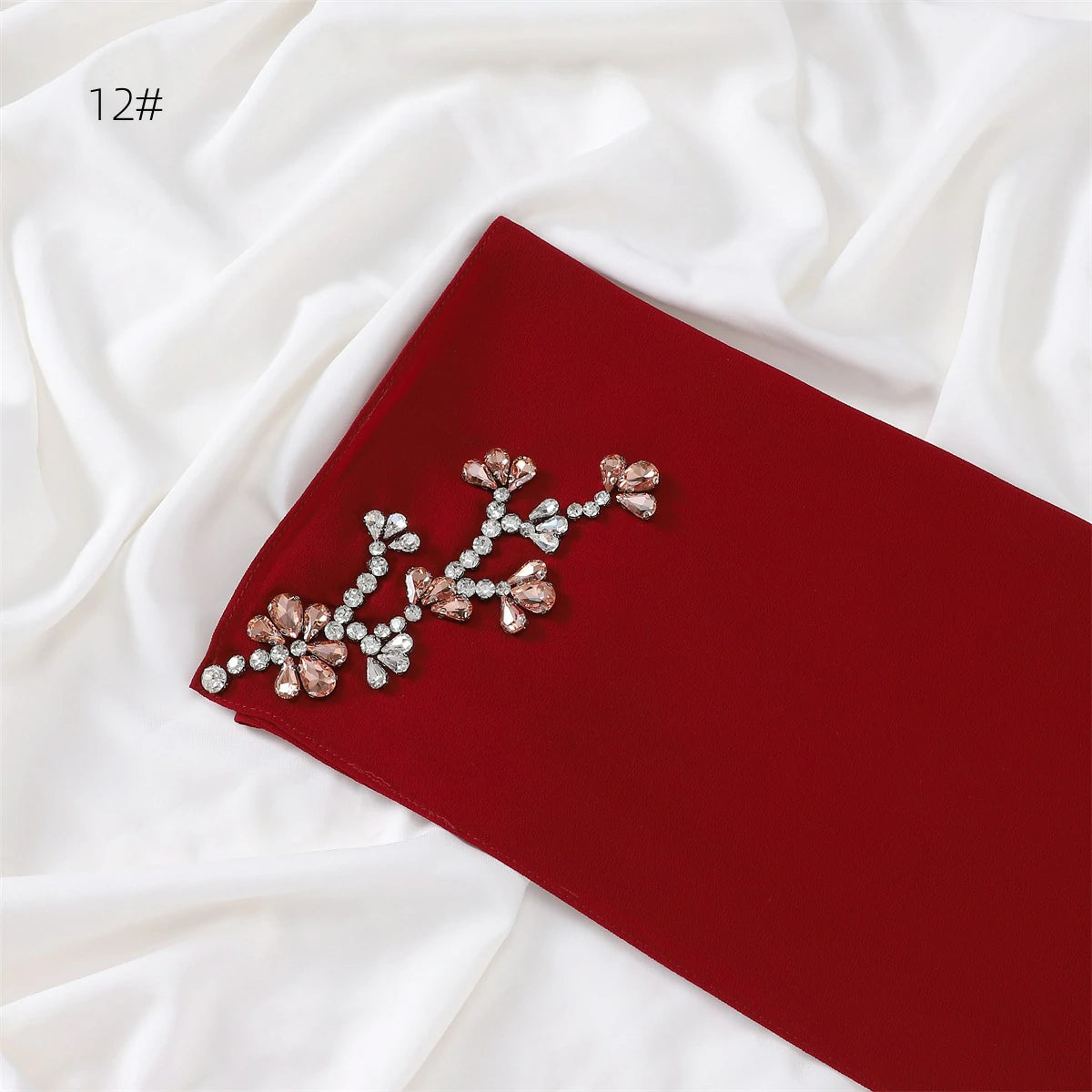 Wholesale Floral Diamond Premium Chiffon Hijab Islamic Scarf