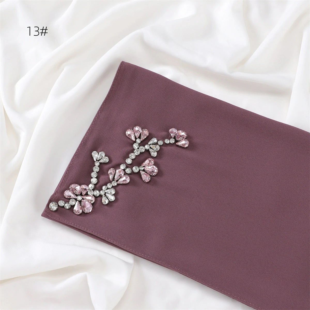 Wholesale Floral Diamond Premium Chiffon Hijab Islamic Scarf