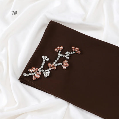 Wholesale Floral Diamond Premium Chiffon Hijab Islamic Scarf