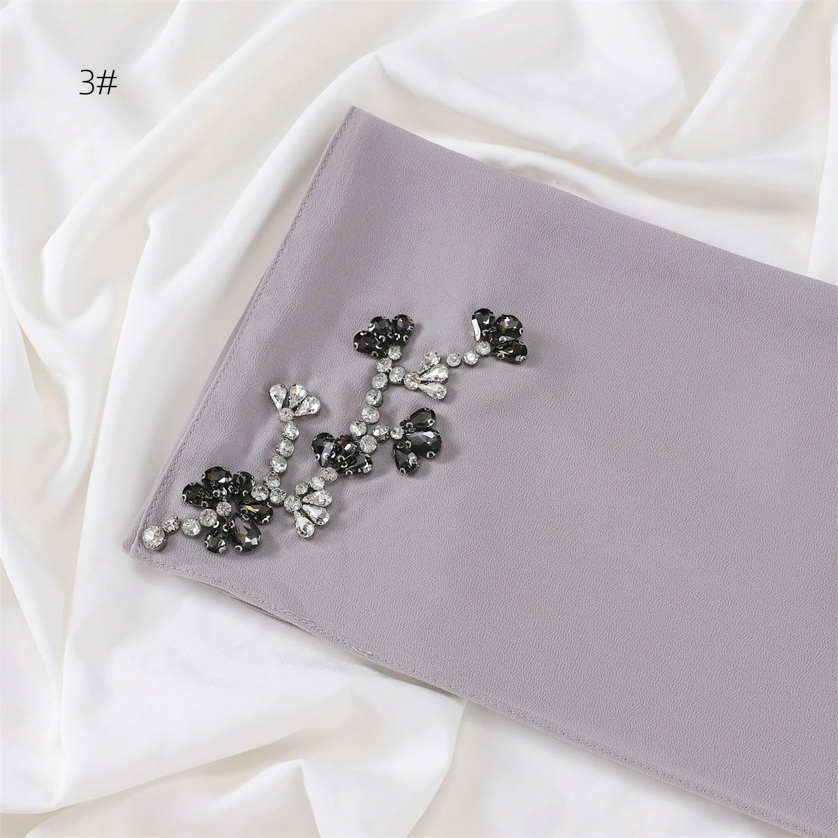 Wholesale Floral Diamond Premium Chiffon Hijab Islamic Scarf