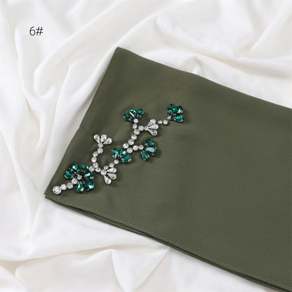 Wholesale Floral Diamond Premium Chiffon Hijab Islamic Scarf