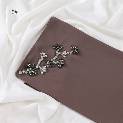 Wholesale Floral Diamond Premium Chiffon Hijab Islamic Scarf