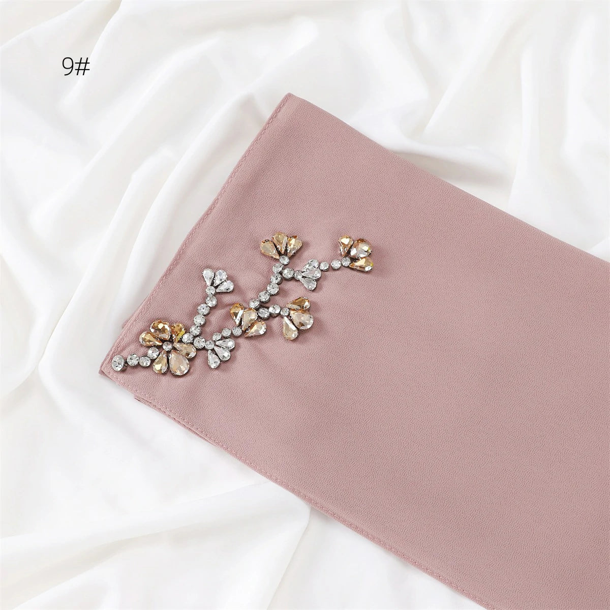 Wholesale Floral Diamond Premium Chiffon Hijab Islamic Scarf
