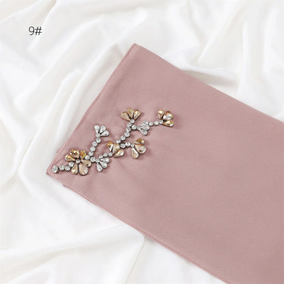 Wholesale Floral Diamond Premium Chiffon Hijab Islamic Scarf