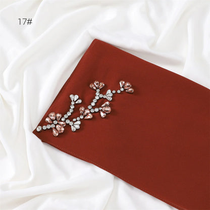 Wholesale Floral Diamond Premium Chiffon Hijab Islamic Scarf