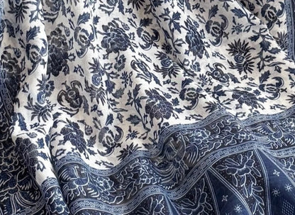 blue Floral Kashmir Scarf