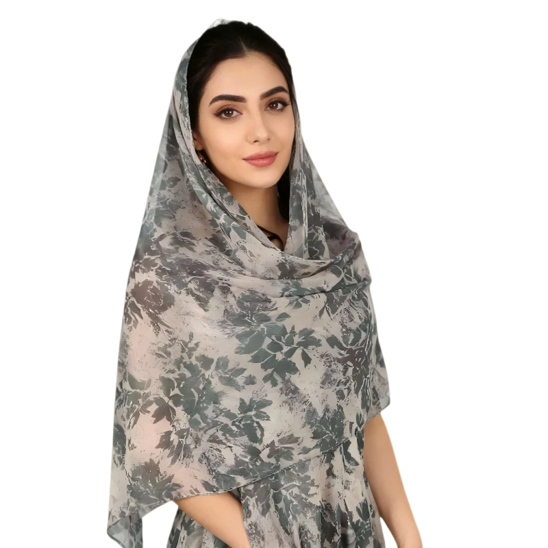 Wholesale Floral Printed Chiffon Hijab Scarf Lightweight Breathable
