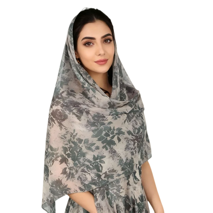 Wholesale Floral Printed Chiffon Hijab Scarf Lightweight Breathable
