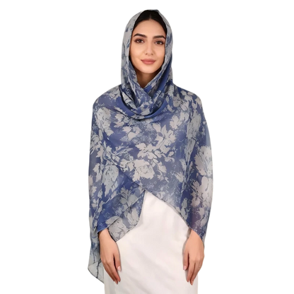 Wholesale Floral Printed Chiffon Hijab Scarf Lightweight Breathable