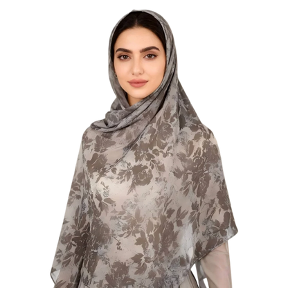 Wholesale Floral Printed Chiffon Hijab Scarf Lightweight Breathable