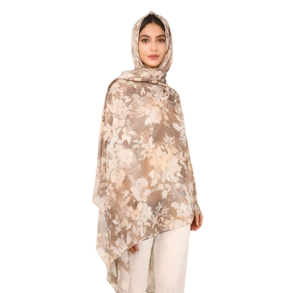 Wholesale Floral Printed Chiffon Hijab Scarf Lightweight Breathable