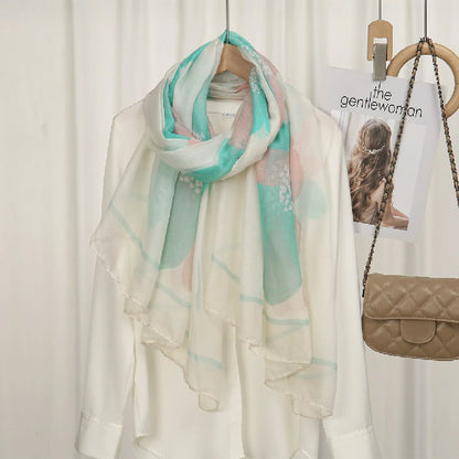 Wholesale Floral Silk Scarves for Women Lightweight Square Chiffon Scarf
