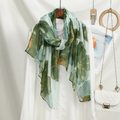 Wholesale Floral Silk Scarves for Women Lightweight Square Chiffon Scarf