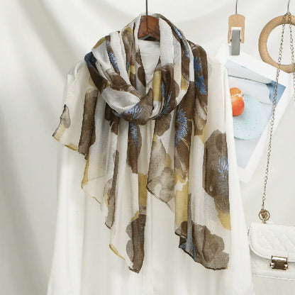 Wholesale Floral Silk Scarves for Women Lightweight Square Chiffon Scarf