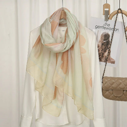 Wholesale Floral Silk Scarves for Women Lightweight Square Chiffon Scarf