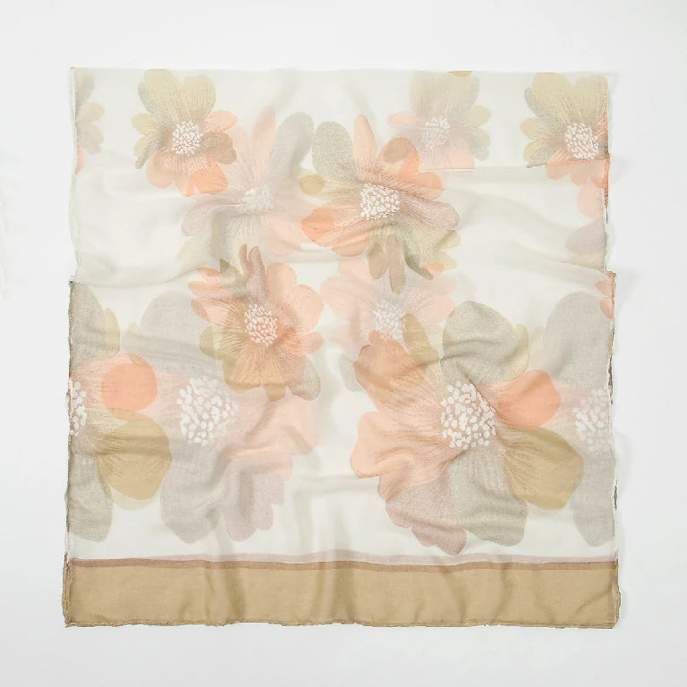 Wholesale Floral Silk Scarves for Women Lightweight Square Chiffon Scarf